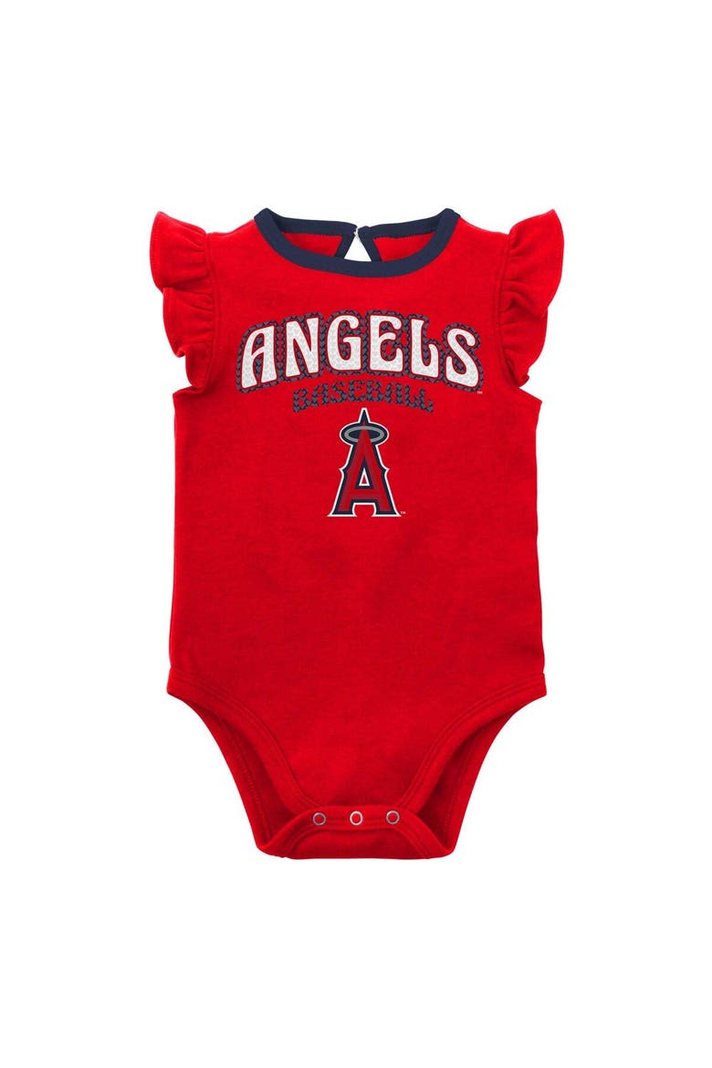 Infant Red/Heather Gray Los Angeles Angels Little Fan Two-Pack Bodysuit Set, Alternate, color, Red