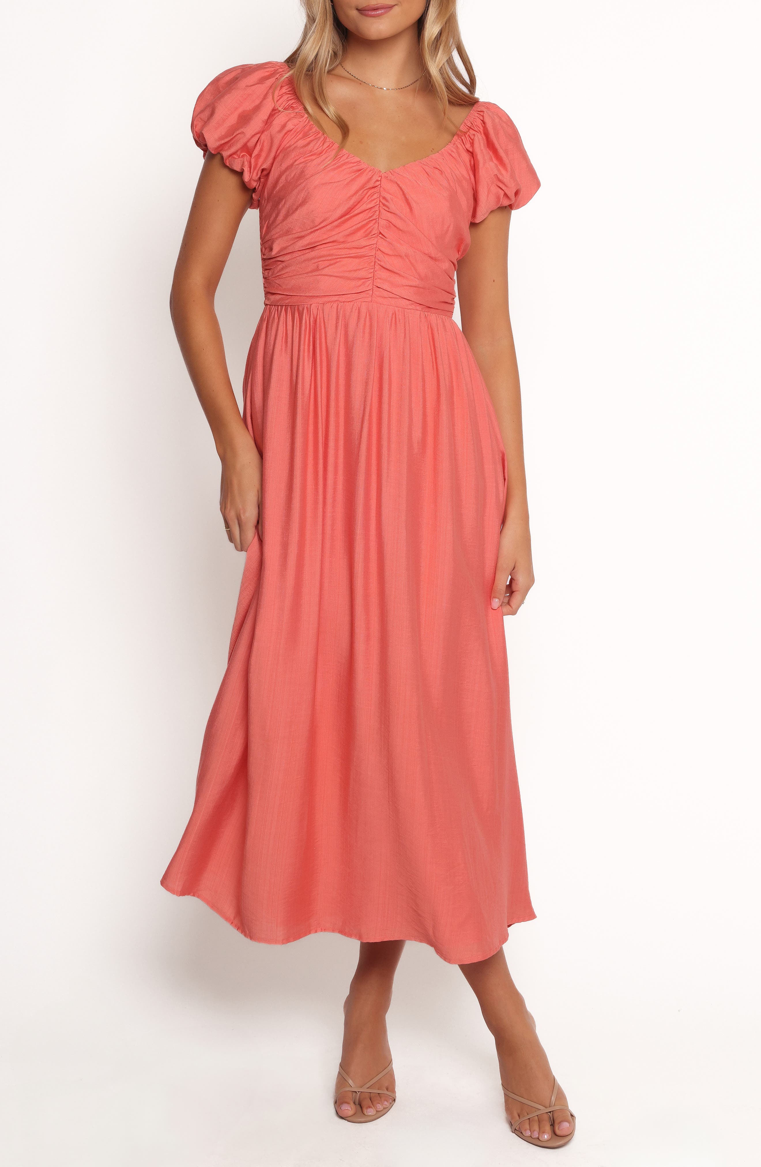 Petal & Pup Valeen Puff Sleeve Midi Dress