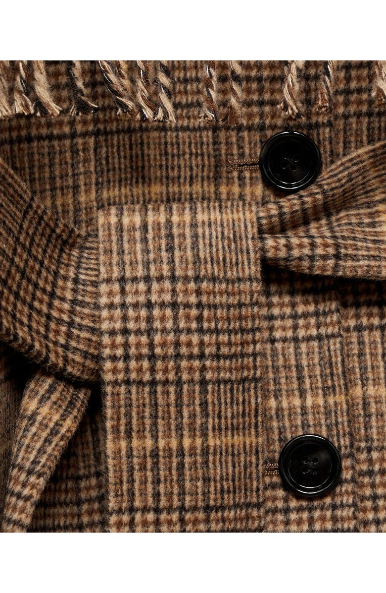 MANGO Wool-Blend Micro-Houndstooth Coat, Alternate, color, 