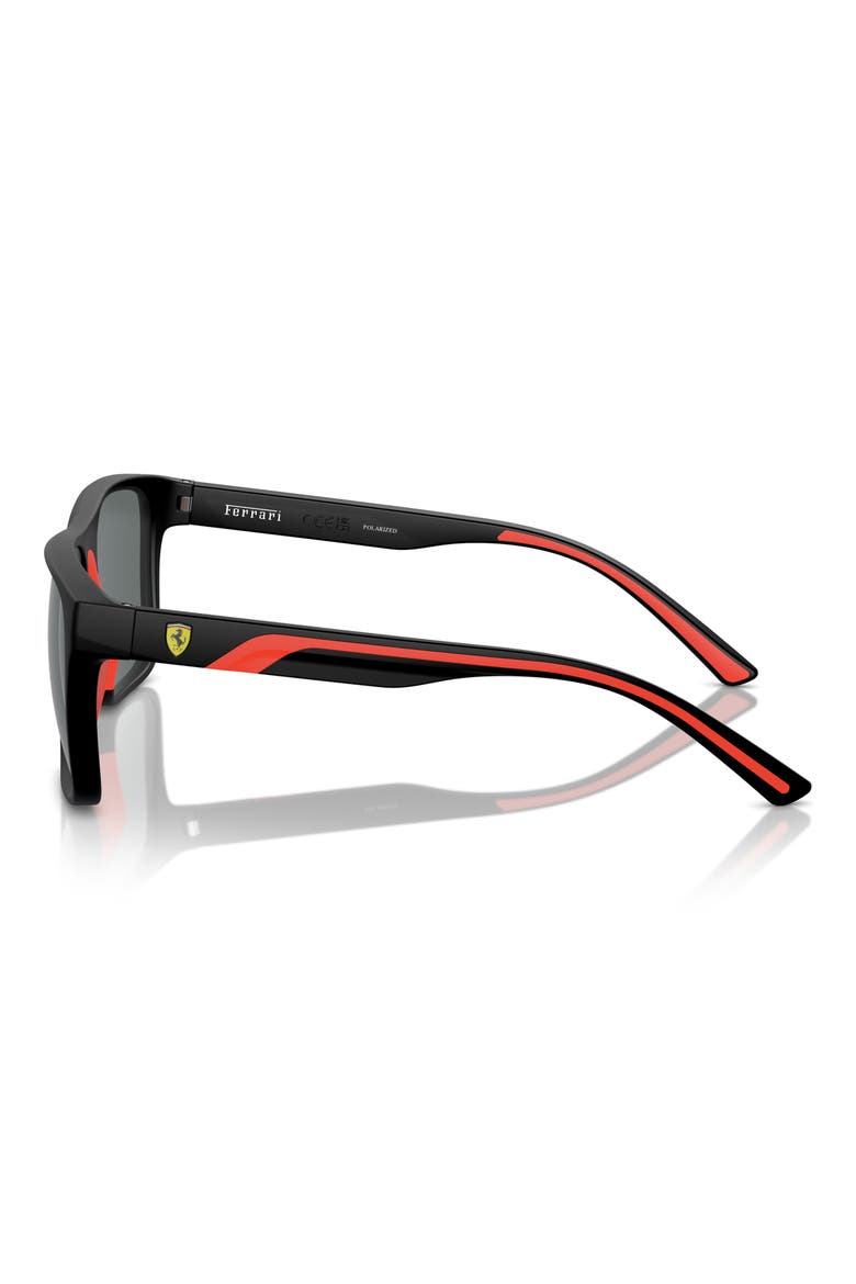 59mm Polarized Square Sunglasses, Alternate, color, MATTE BLACK
