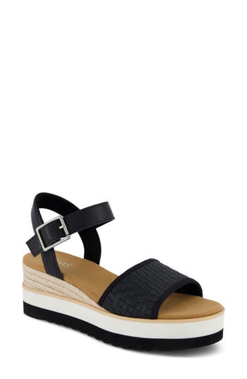 Toms Diana Platform Wedge Sandal In Black