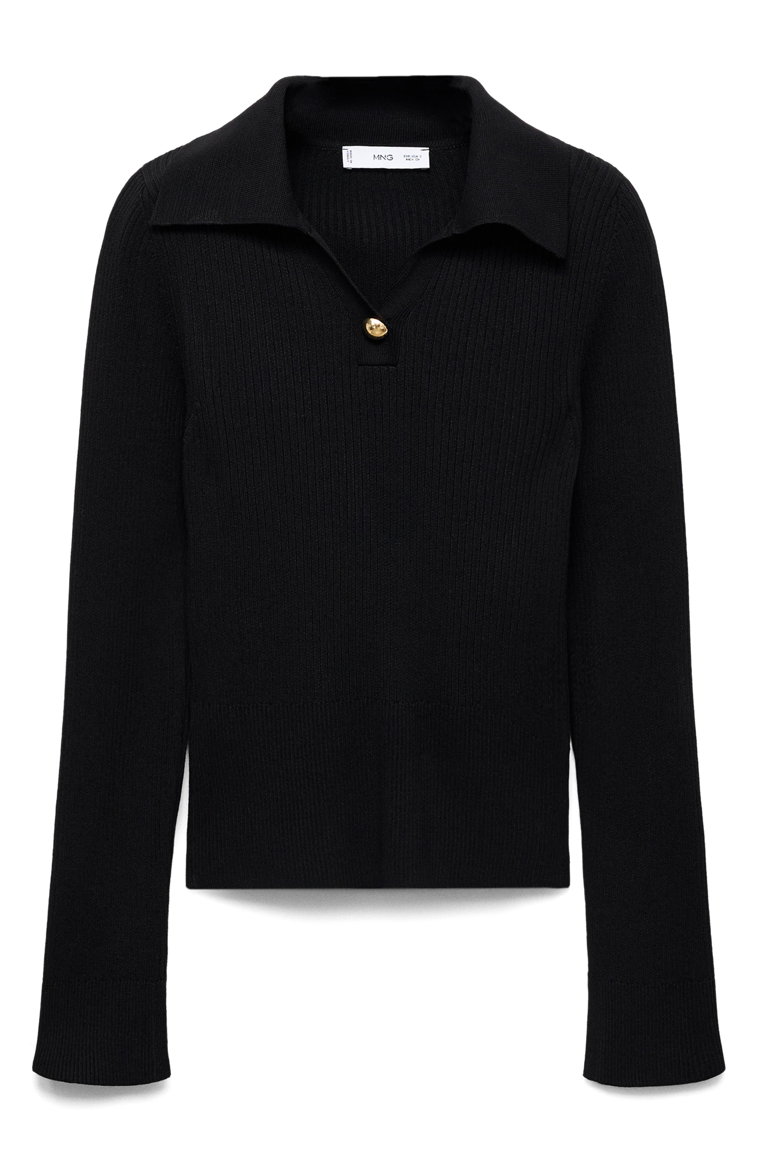 MANGO Rib Polo Sweater