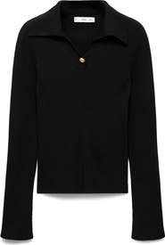 MANGO Rib Polo Sweater