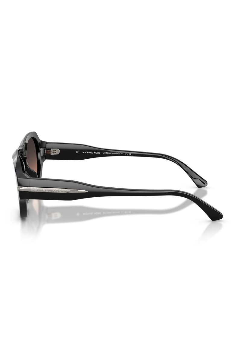 Toronto 52mm Gradient Geometric Sunglasses, Alternate, color, BLACK / BROWN GRADIENT
