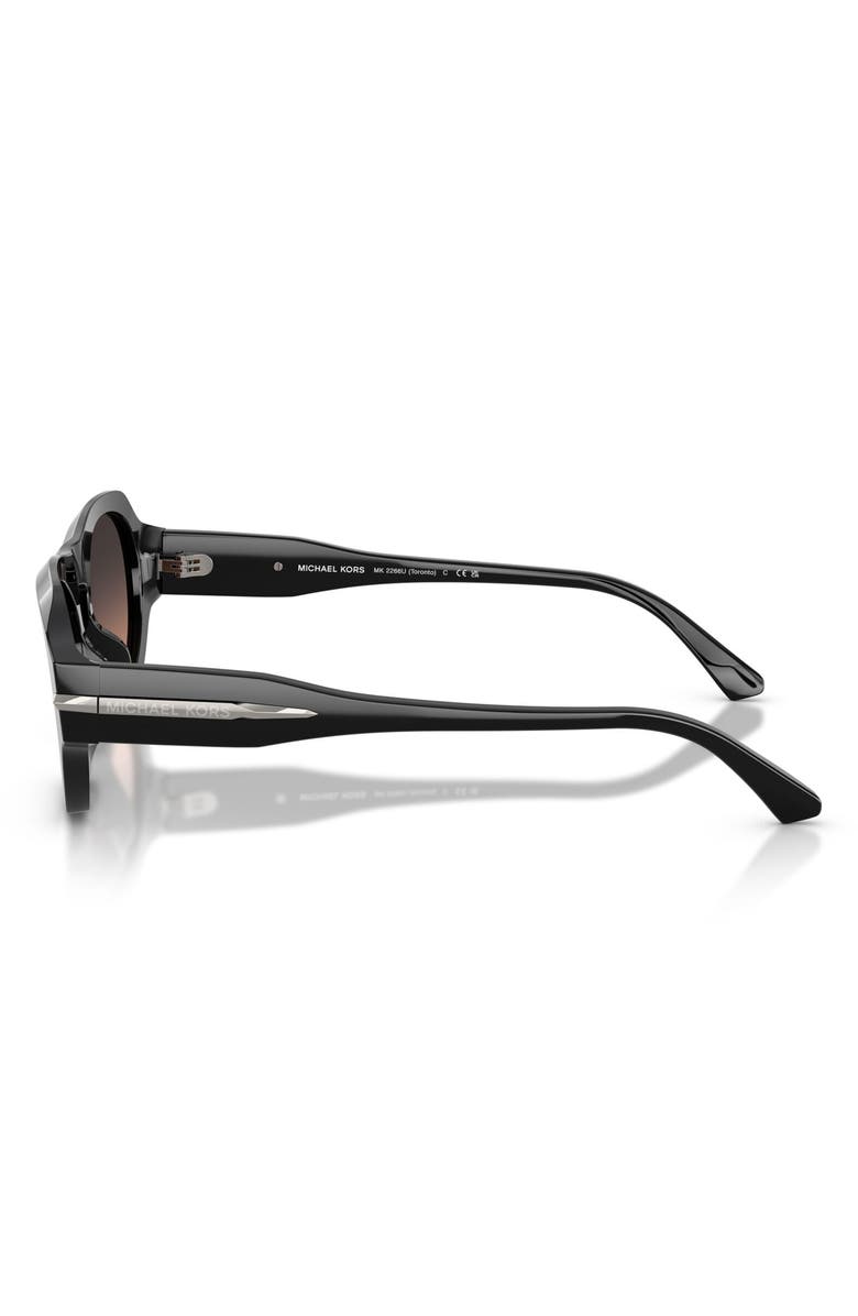 Michael Kors Toronto 52mm Gradient Geometric Sunglasses, Alternate, color, Black / Brown Gradient