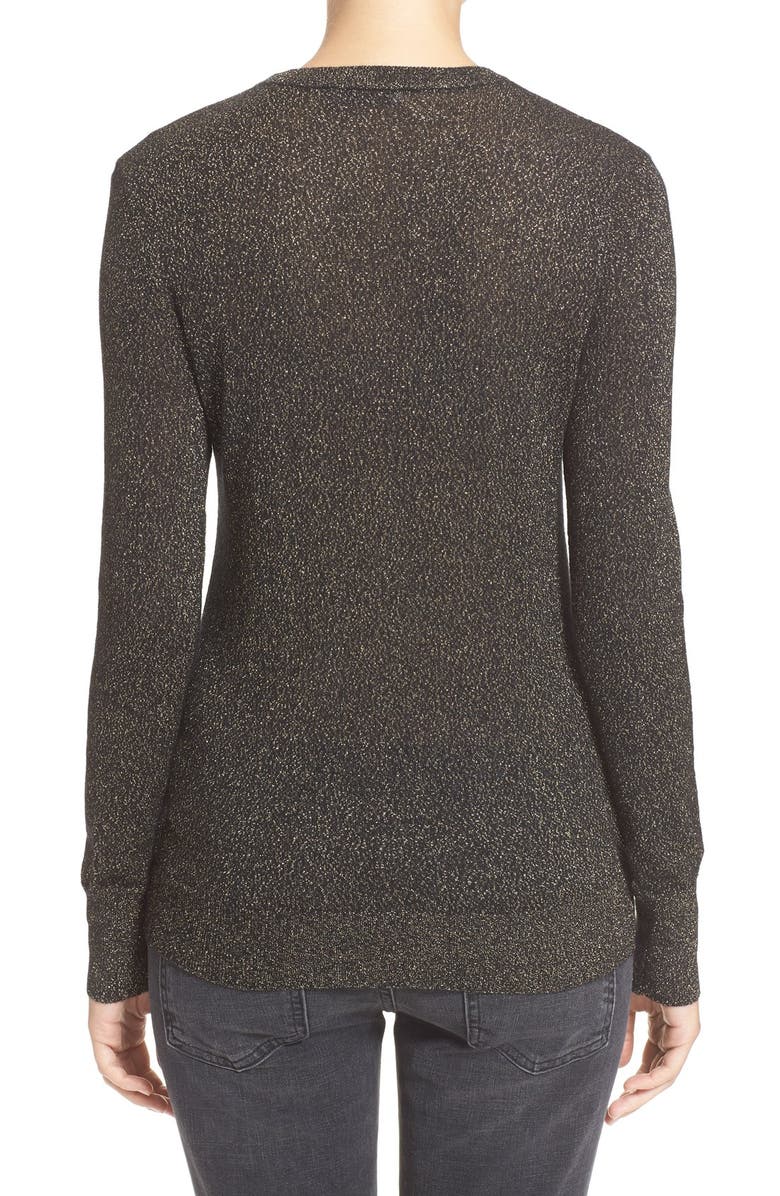 Equipment 'Ondine' Zip Shoulder Metallic Crewneck Sweater, Alternate, color,