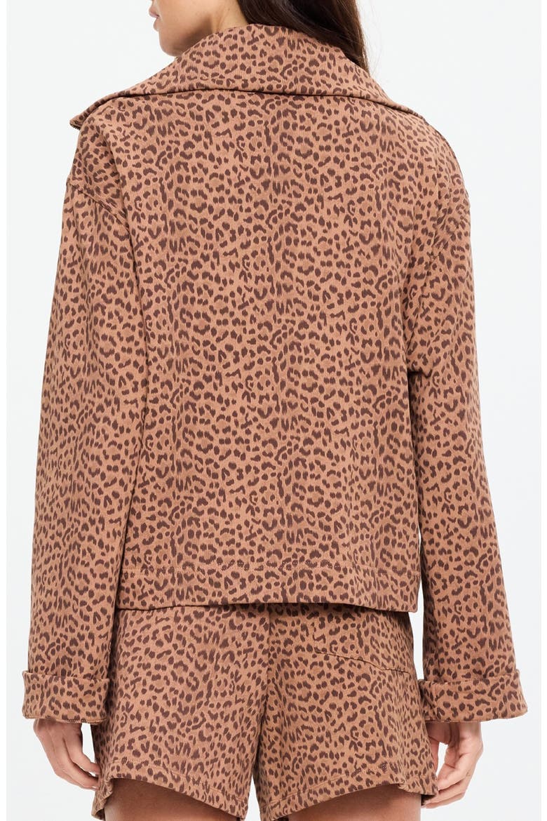 Javan Jones Leopard Print Quarter Zip Sweatshirt, Alternate, color, ANIMAL