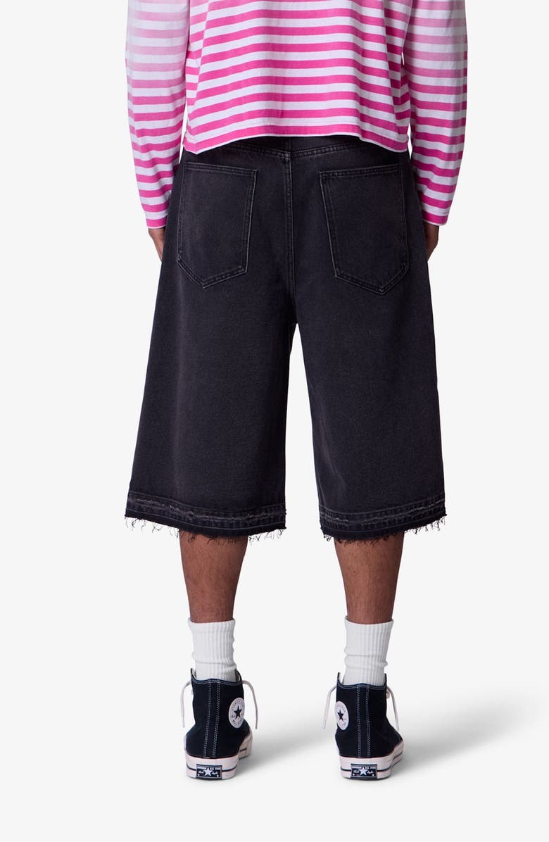 mnml Ultra Baggy Raw Edge Denim Shorts, Alternate, color, Washed Black