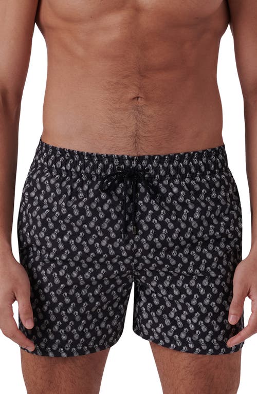 Bugatchi Aircher Mid Length Swim Trunks in Black  product