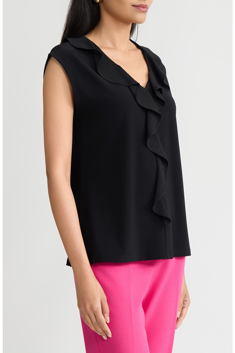 Ruffle Dolman Sleeve Top, Alternate, color, BLACK
