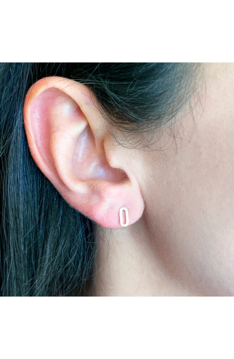 The Lovery Fine Jewelry Single Paperclip Stud Earrings, Alternate, color, Yellow Gold