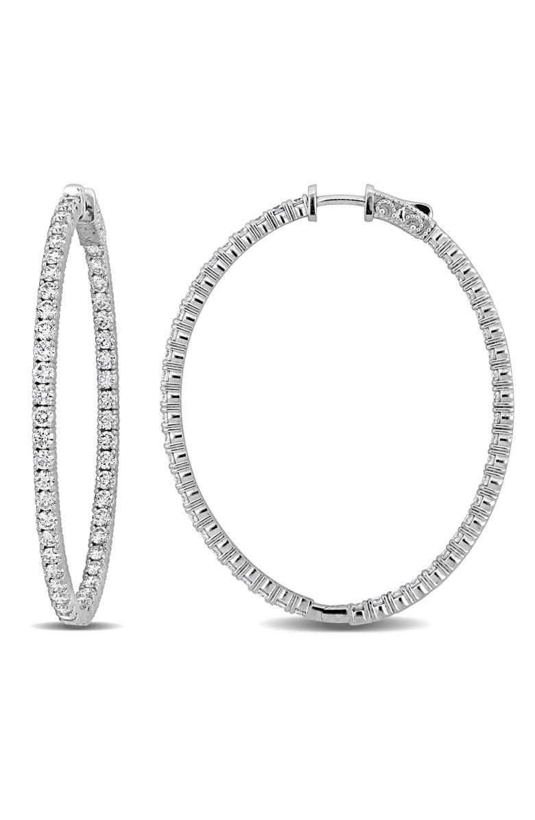 Julianna B. 5 3/4ct. t.w. Lab-Grown Diamond Hoop Earrings 14k, Main, color, White Gold