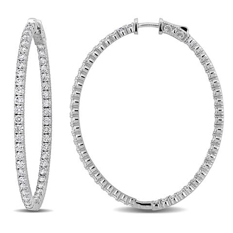5 3/4ct. t.w. Lab-Grown Diamond Hoop Earrings 14k