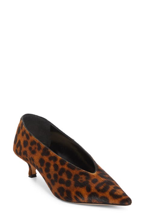 Babouche Genuine Calf Hair Kitten Heel Pump (Women)