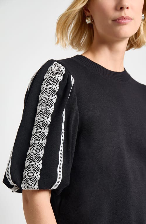 Misook Lace Appliqué Sweater