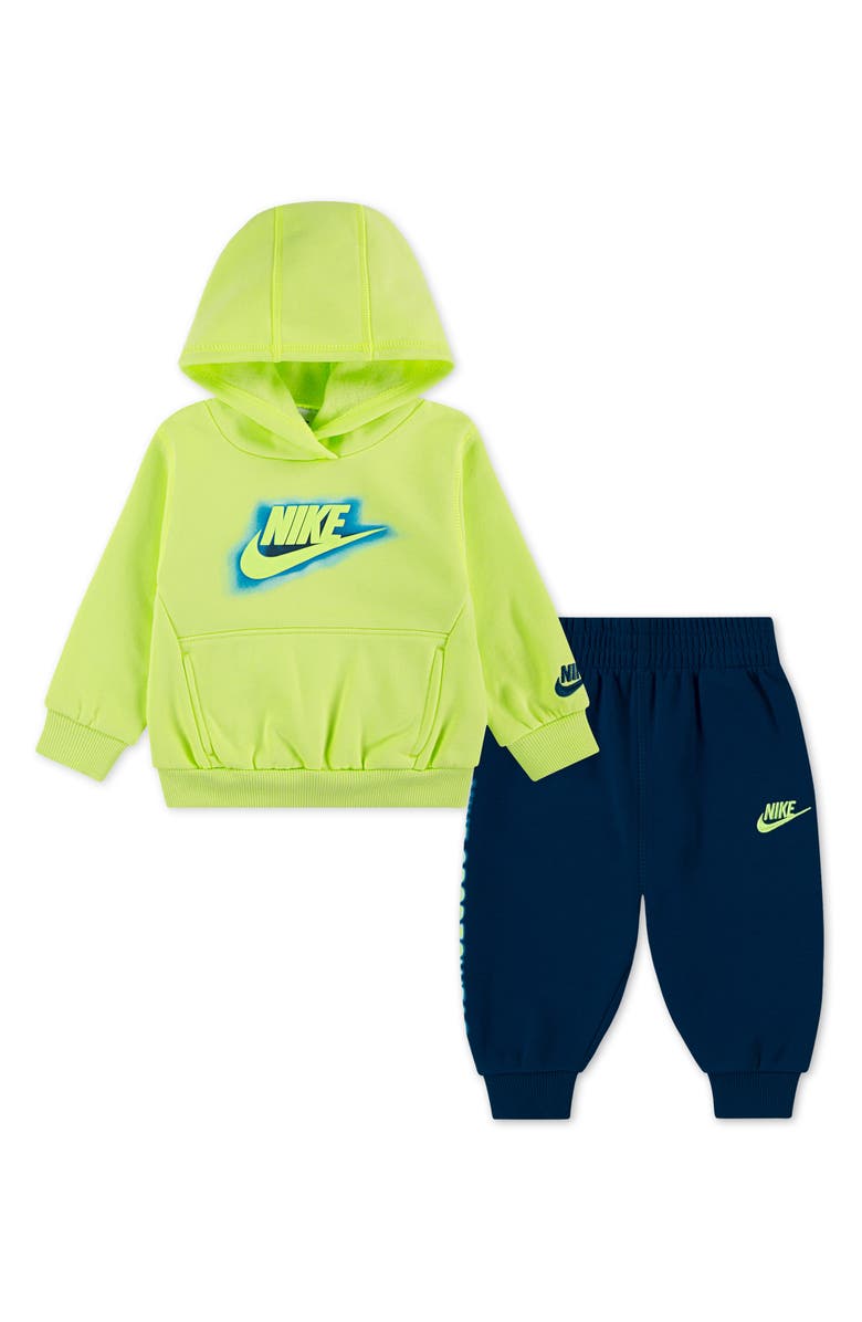 Nike Sportswear Glow With Me Fleece Hoodie & Joggers Set, Main, color, Blue Force