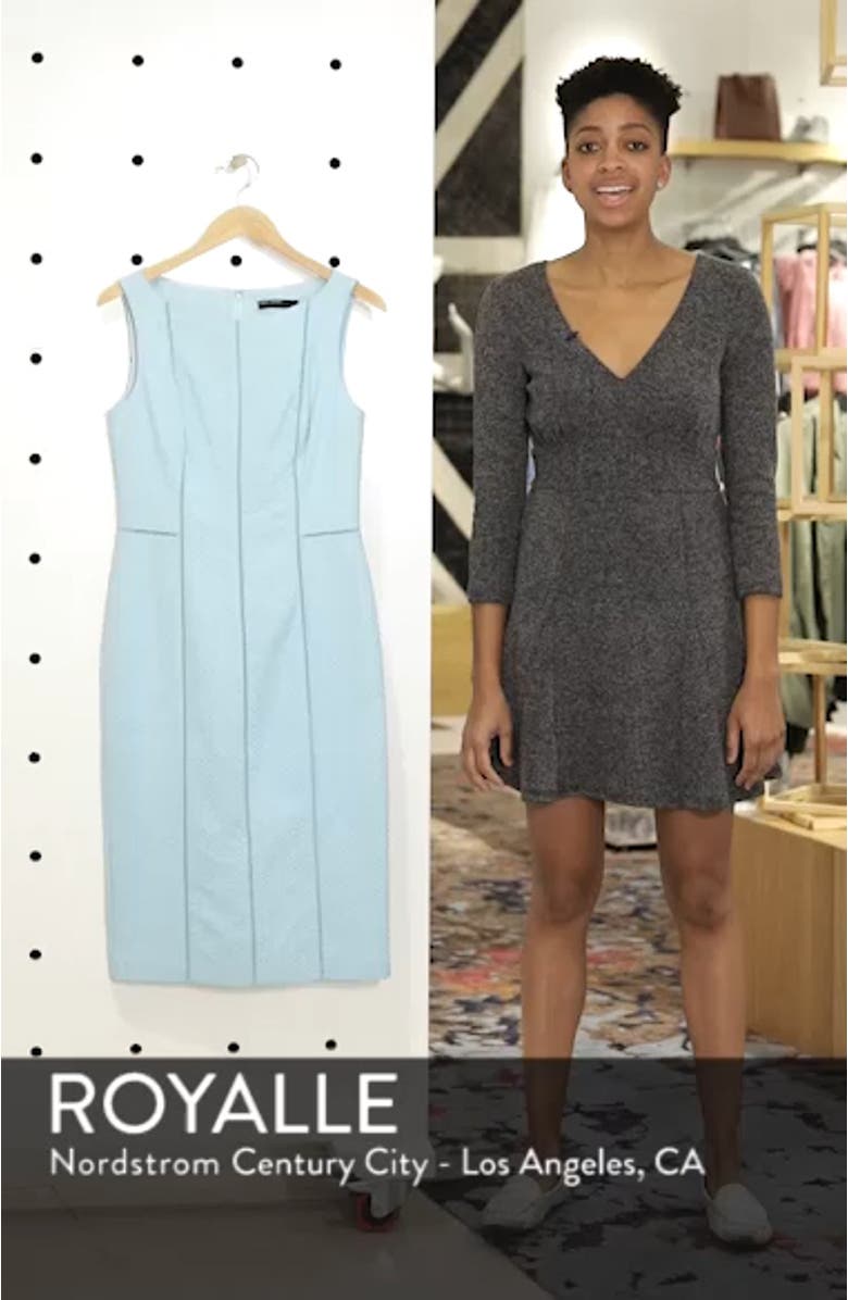 Stretch Pique Sheath Dress, sales video thumbnail