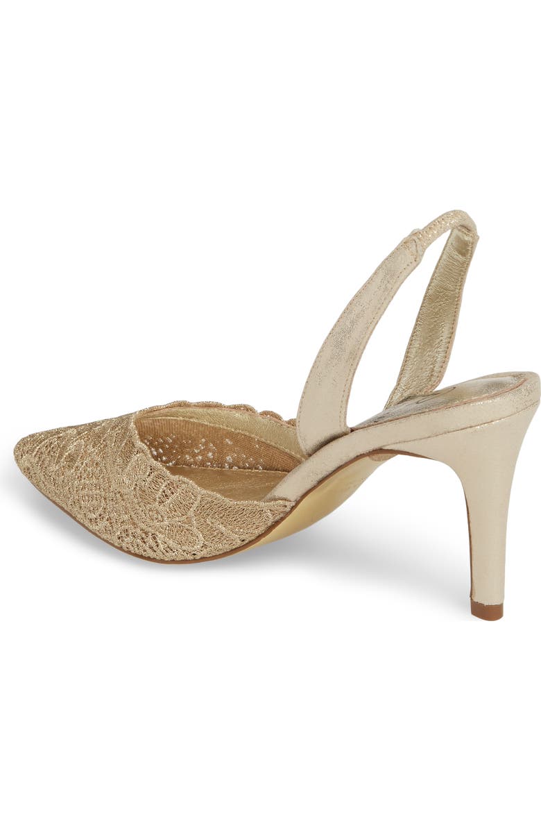 Adrianna Papell Hallie Slingback Pump, Alternate, color, Gold Attalie Lace Fabric