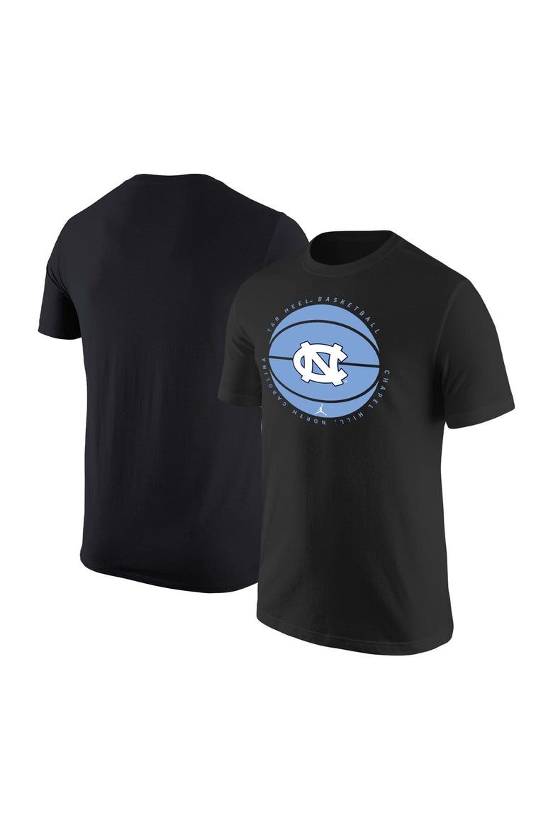 Men's Jordan Brand Black North Carolina Tar Heels Basketball Logo T-Shirt, Alternate, color, Black