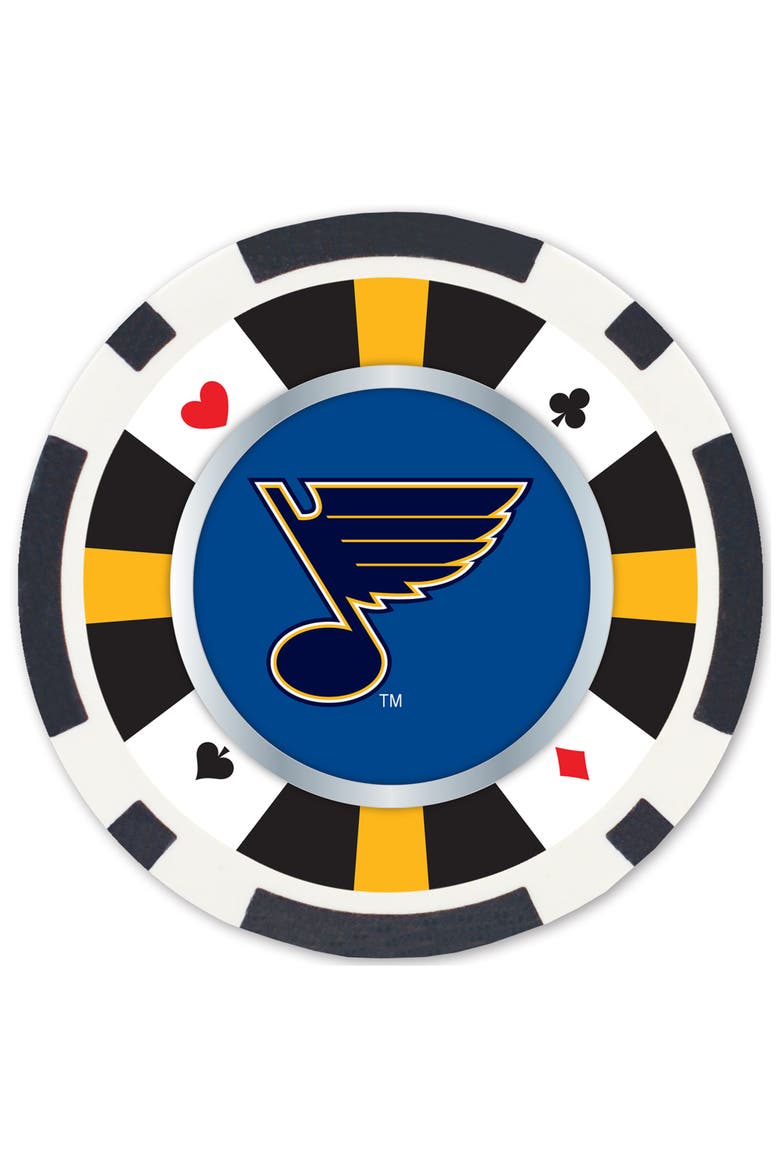 St. Louis Blues 100 Piece Poker Chips, Alternate, color, Multicolor