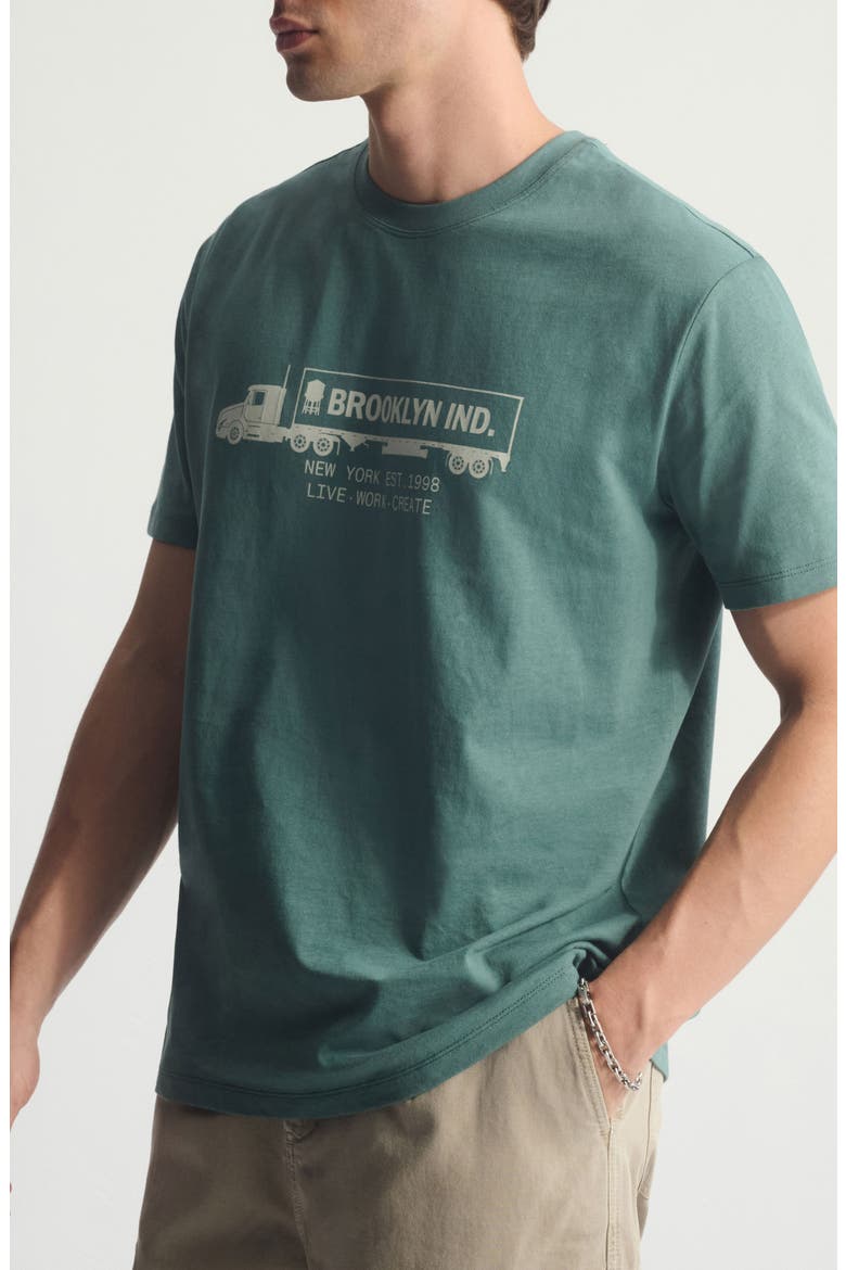Logo Truck Cotton Graphic T-Shirt, Alternate, color, SILVER PINE