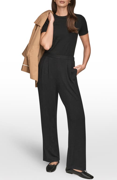 Donna Karan New York High Waist Wide Leg Pull-on Pants In Black