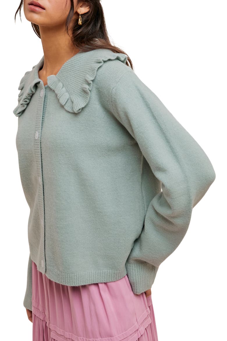 Peter Pan Collar Cardigan, Alternate, color, G MINT