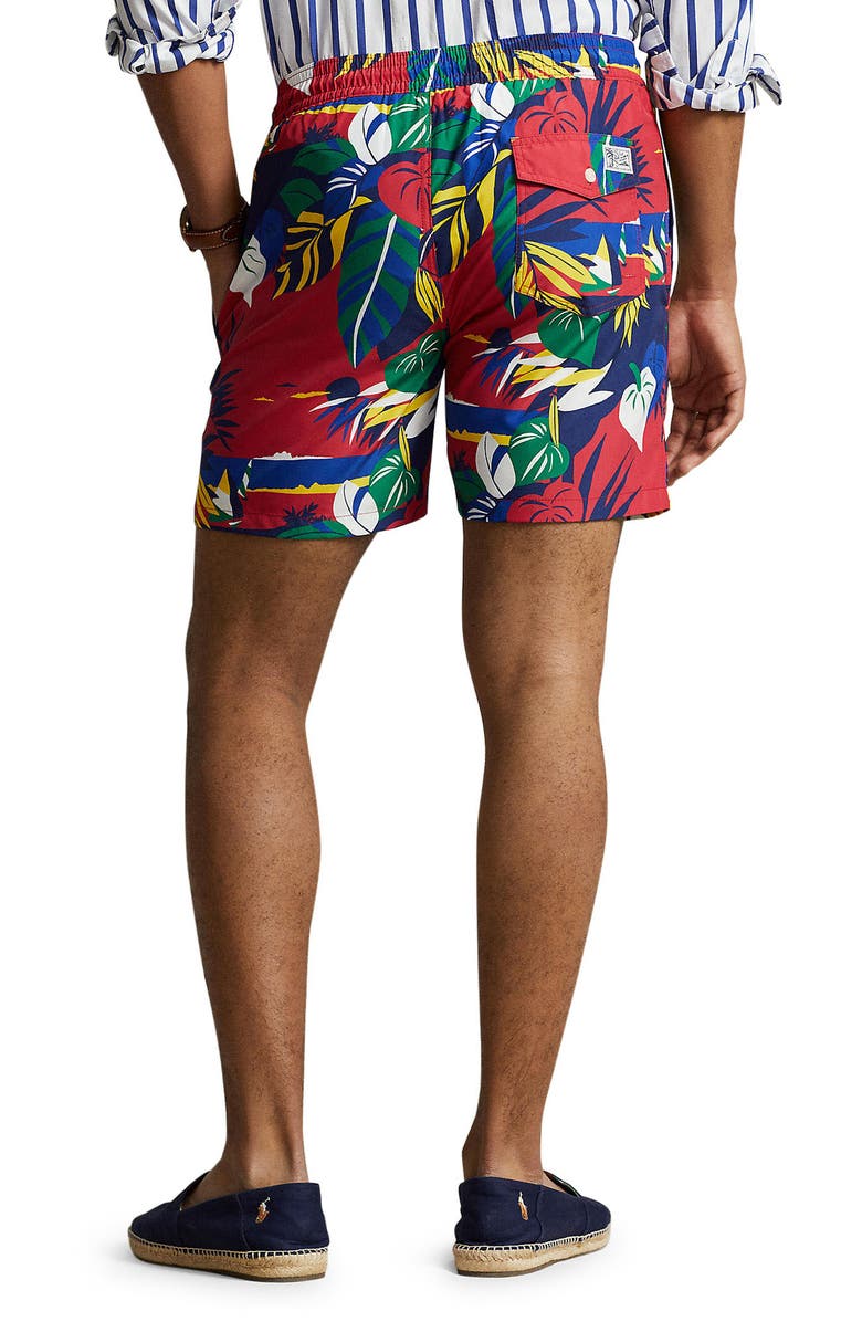 Polo Ralph Lauren Traveler Swim Trunks, Alternate, color, Deco Tropical Seascape