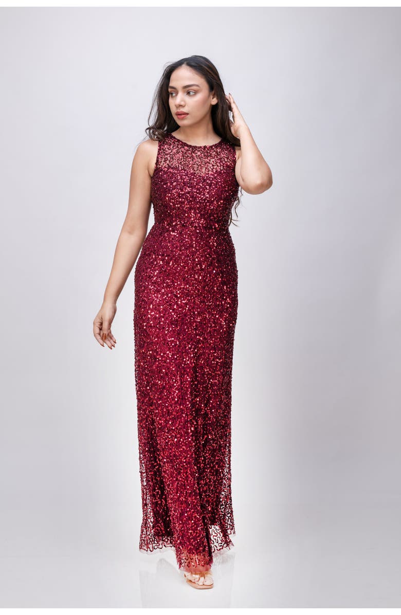 CREEA the Label Sequin Embellished Sleeveless Column Gown, Alternate, color, 