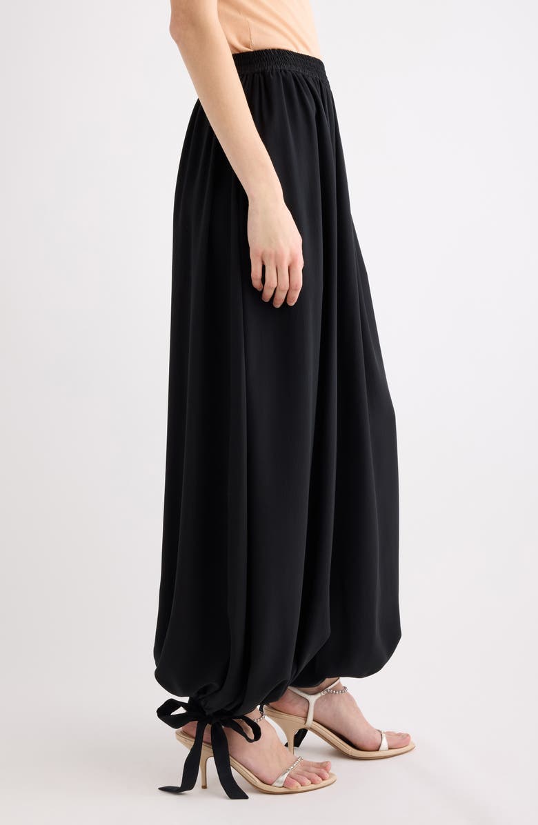 Chloé Virgin Wool Grain de Poudre Wide Leg Pants, Alternate, color, Black
