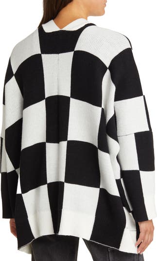 Love You Oversize Checkerboard Cardigan