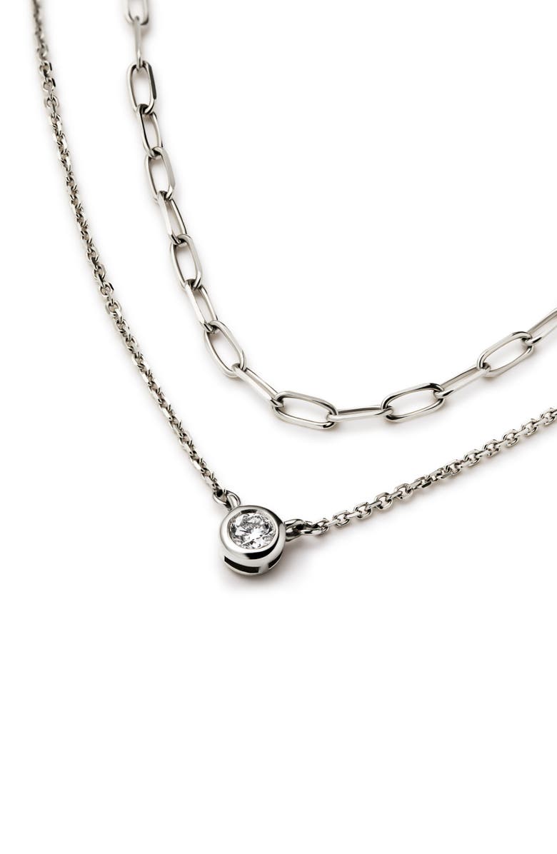 Ana Luisa White Gold Chain - White Gold Diamond Layered Necklace, Alternate, color, White Gold