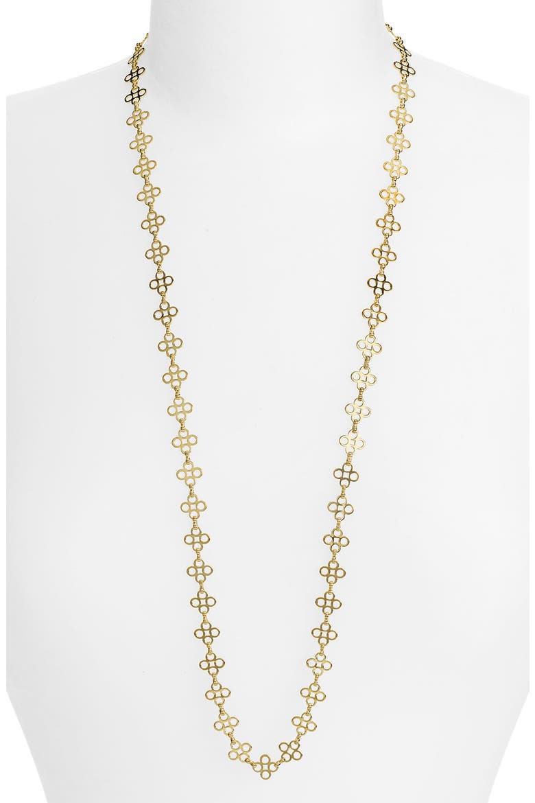MINI CLOVER CHAIN NECKLACE, Main, color, GOLD