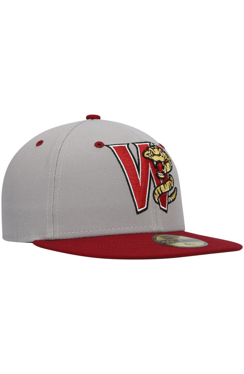 New Era Men's New Era Gray Wisconsin Timber Rattlers Authentic Collection Road 59FIFTY Fitted Hat, Alternate, color, 