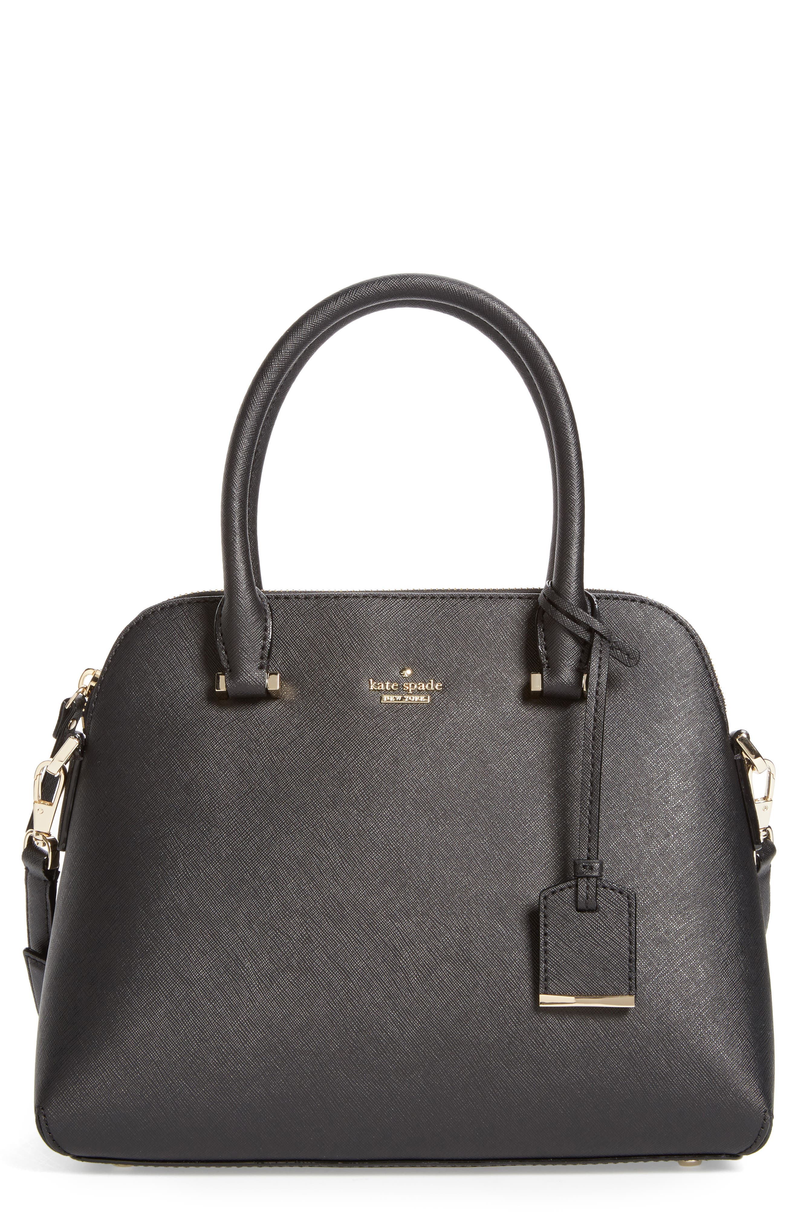 cameron street maise leather satchel, Main, color, BLACK