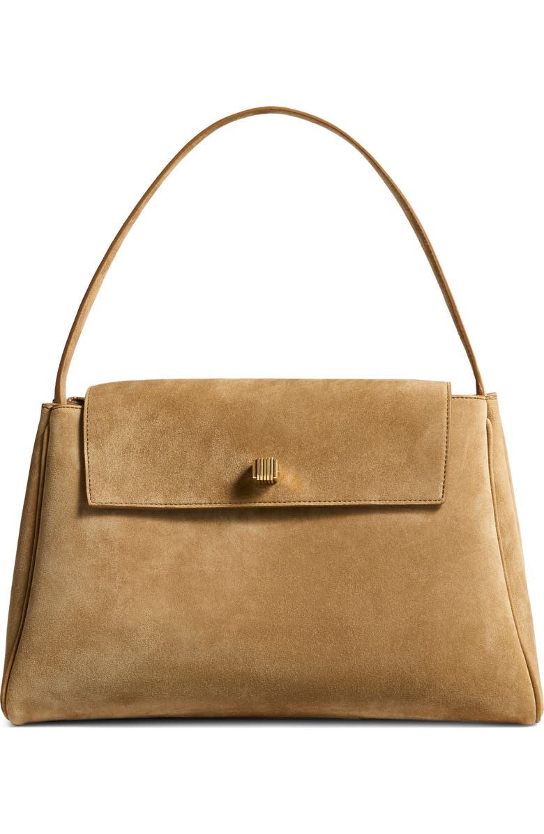 Khaite Audrey Suede Top Handle Bag, Main, color, Mud