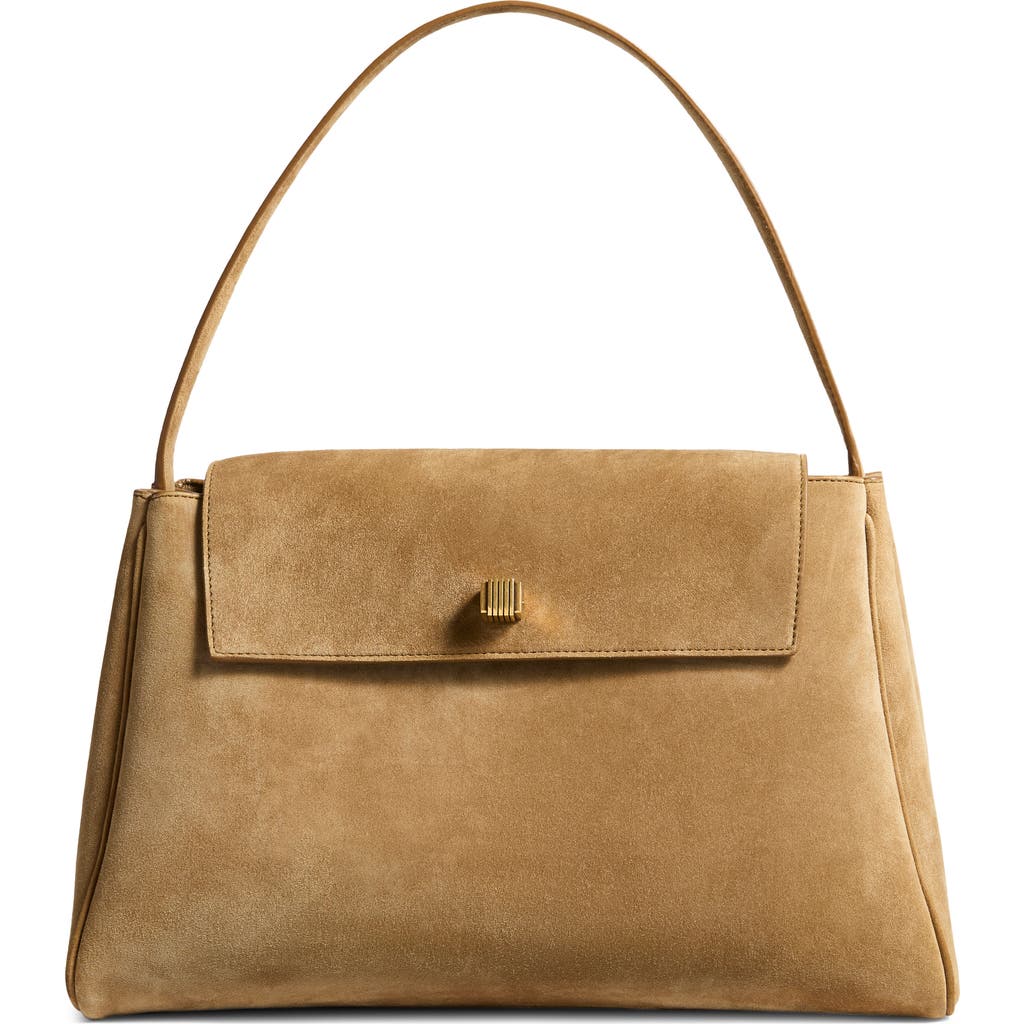 Khaite Audrey Suede Top Handle Bag in Mud  product
