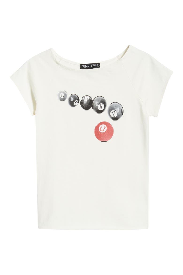 Lucky U Graphic Baby Tee, Alternate, color, MARSHMALLOW