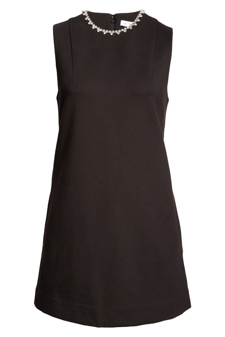 Crystal Heart Back Cutout Ponte Minidress, Alternate, color, BLACK