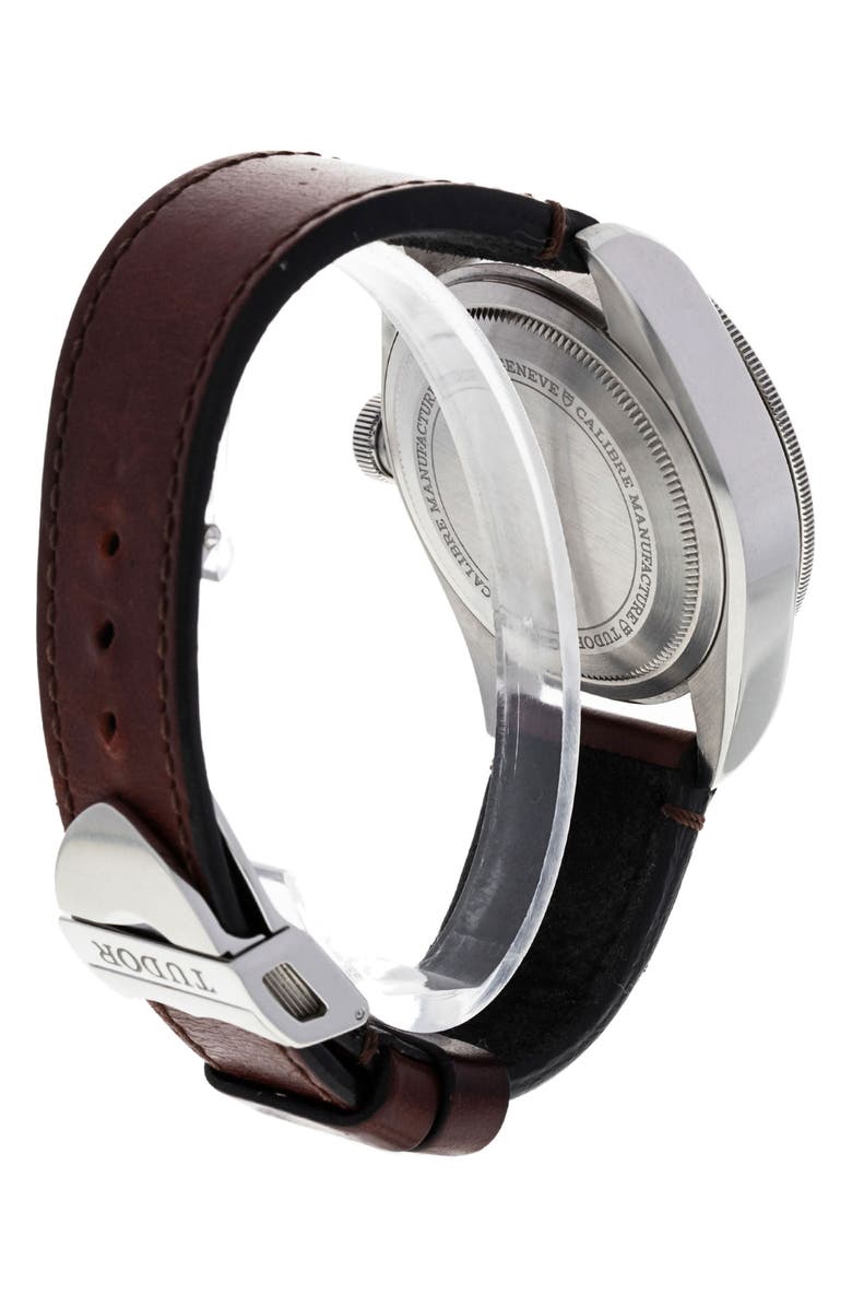 Watchfinder & Co. Tudor Preowned Black Bay GMT Leather Strap Watch, 41mm, Alternate, color, 