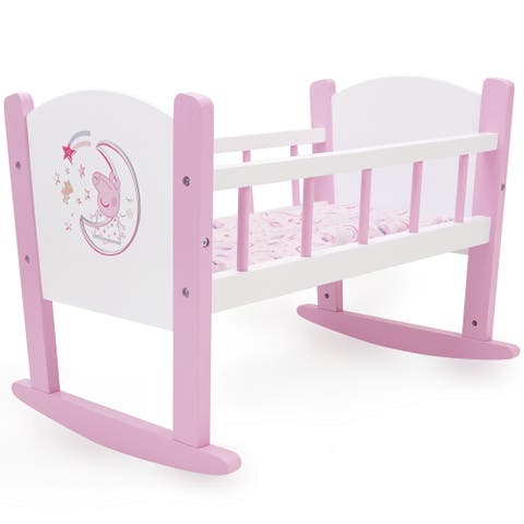 Peppa Pig Wooden Doll Cradle Rocking Bed
