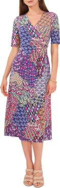 Chaus Mix Print Fit & Flare Midi Dress