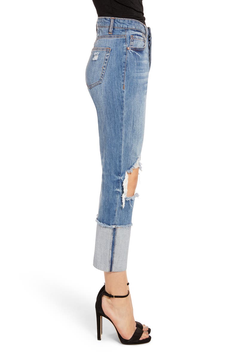 AFRM Dylan Ripped High Waist Crop Jeans, Alternate, color, 