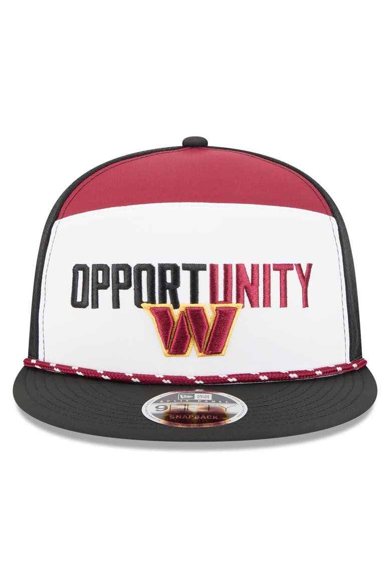 Men's New Era White/Black Washington Commanders 2025 Inspire Change Split Panel 9FIFTY Snapback Hat, Alternate, color, White