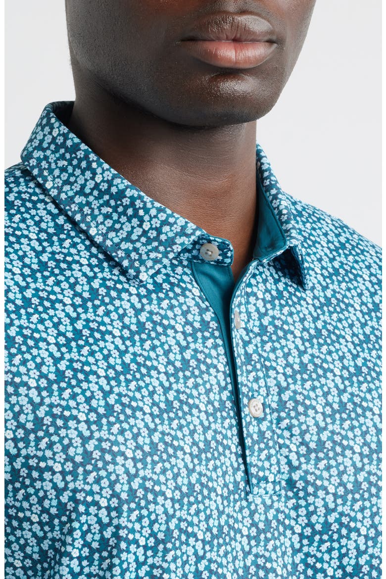 Ridge Floral Performance Golf Polo, Alternate, color, DEEP-LAKE