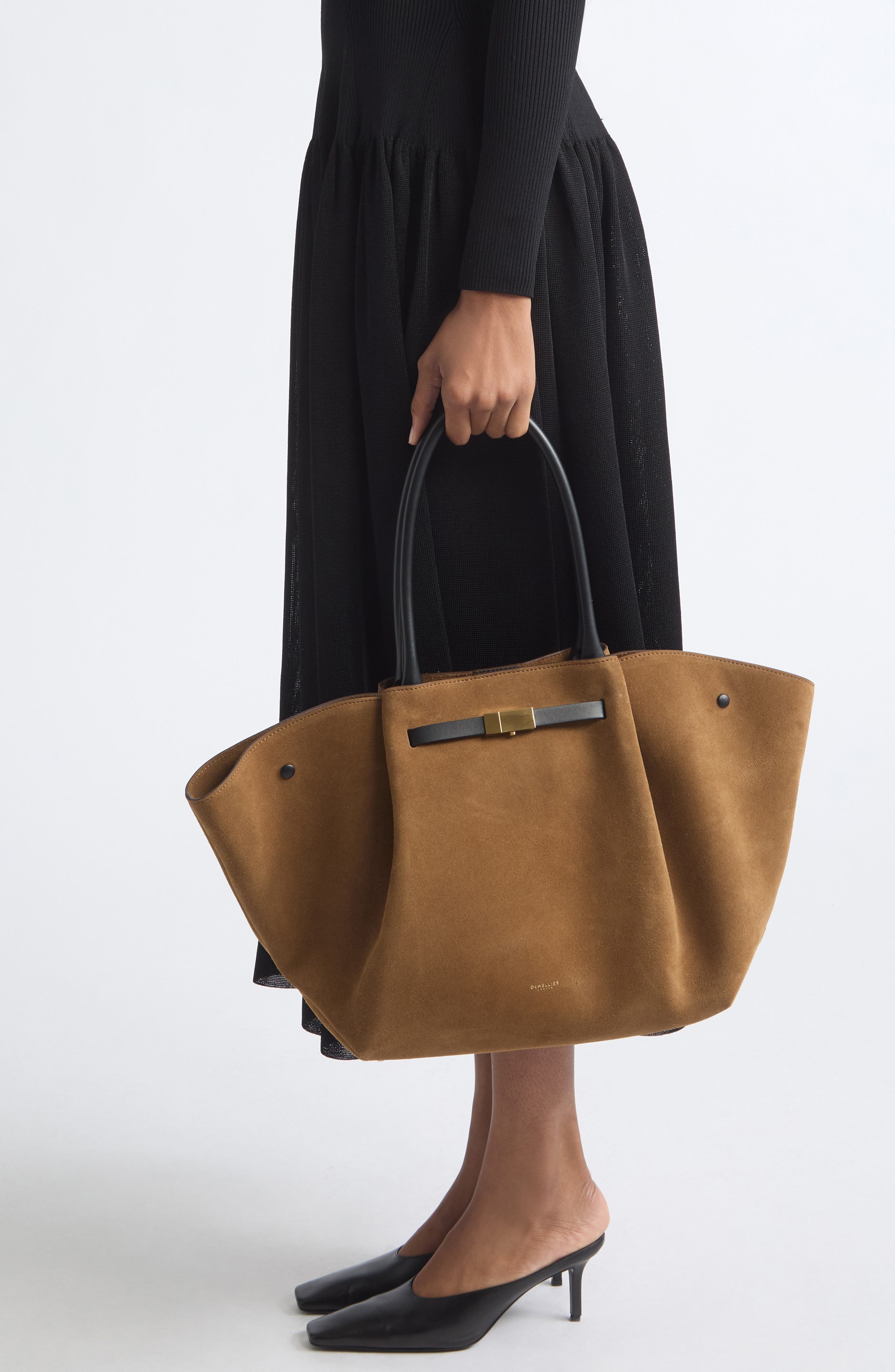 The New York East/West Raffia Tote, Alternate, color, TOBACCO/ BLACK