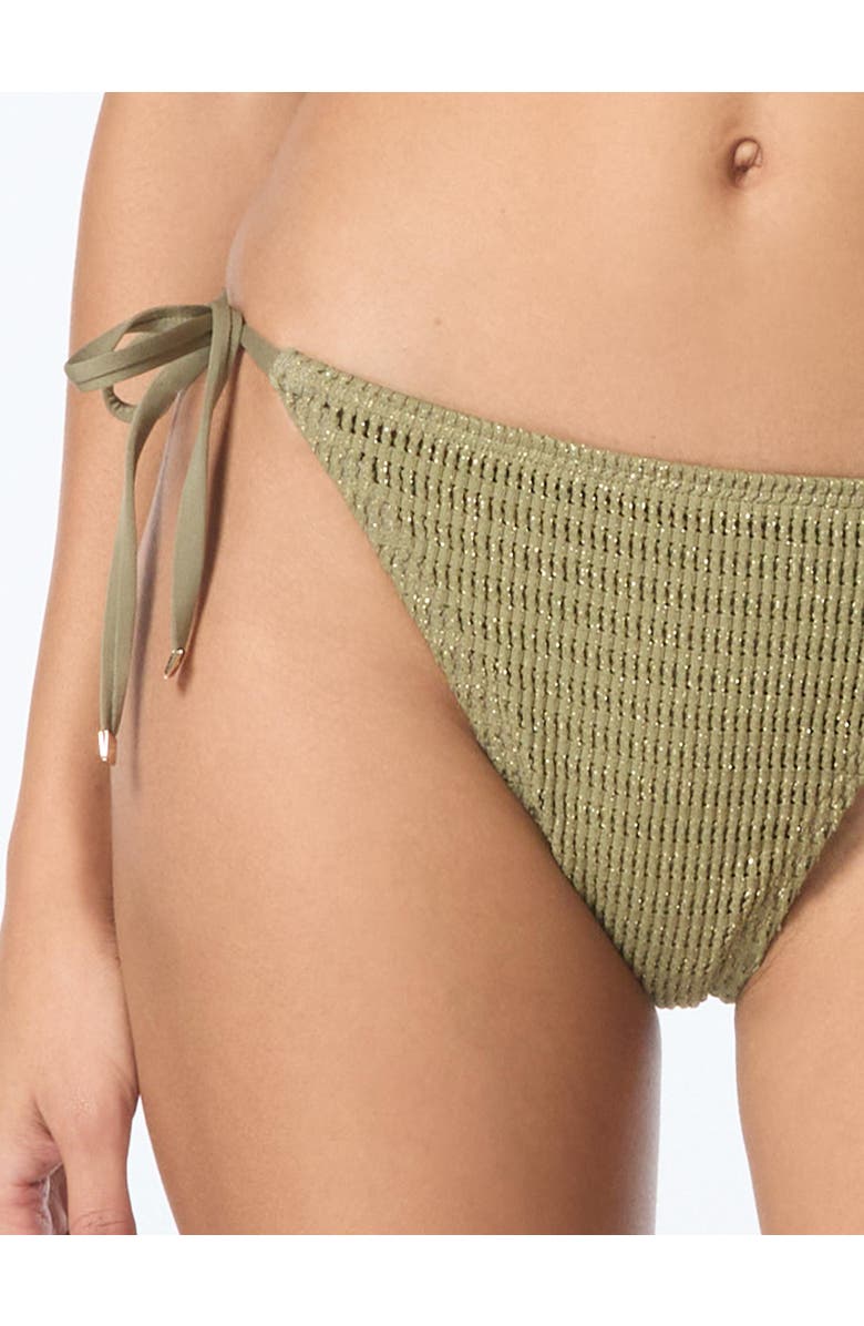 MICHAEL Michael Kors Crochet Bikini Bottom, Alternate, color, Safari Green