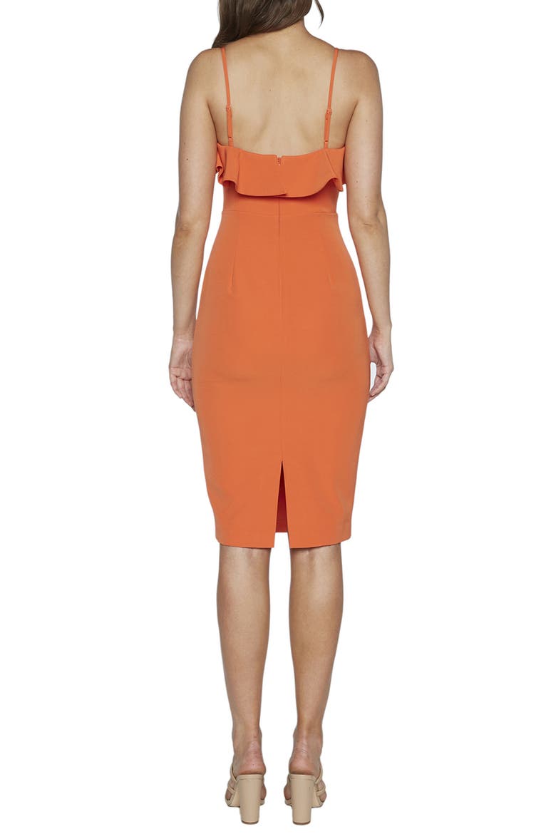 Rossa Frill Cocktail Dress, Alternate, color, FLAME