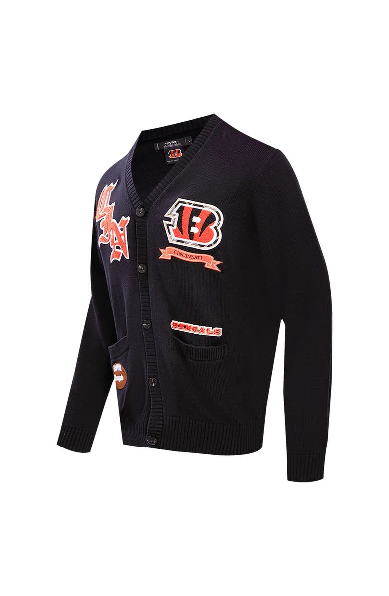 PRO STANDARD Men's Pro Standard Black Cincinnati Bengals Prep Button-Up Cardigan Sweater, Alternate, color, 