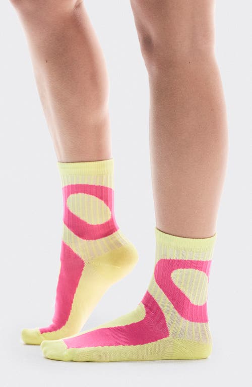 On Liquid Logo High 2-pack Socks In Limelight/pink